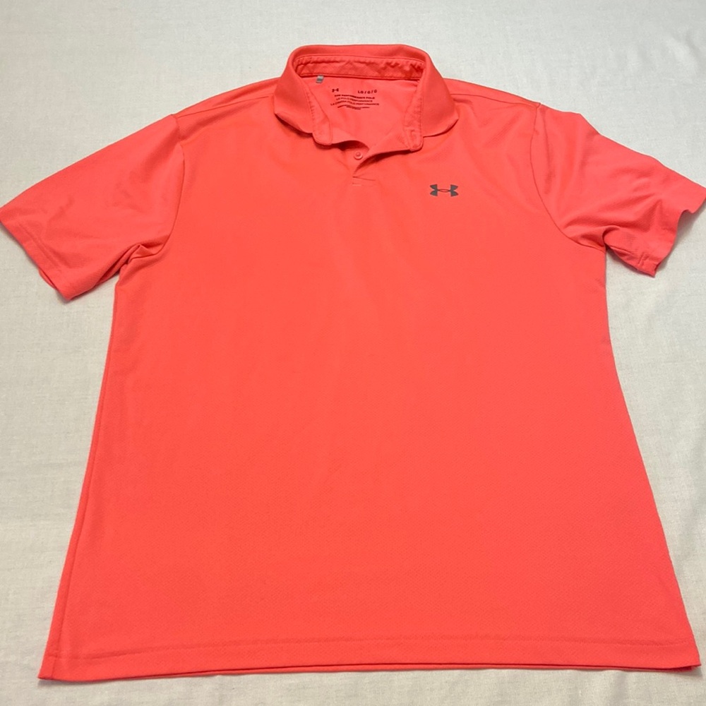 Under Armour Pink Mens Performance Polo Shirt Size L